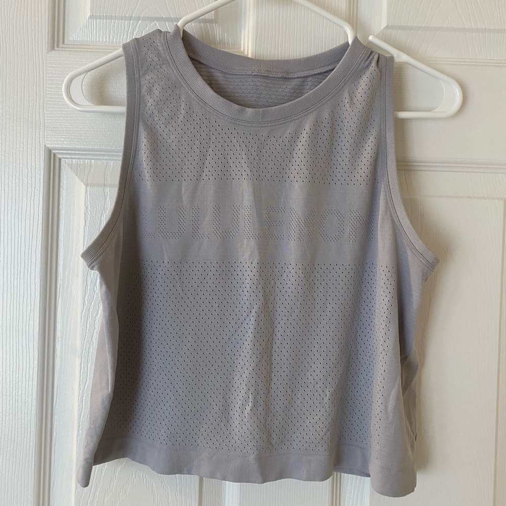 Breeze by muscle crop tank top size 6 purple-grey